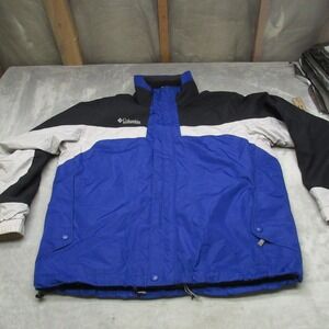 Columbia Jacket Mens Large Blue Waterproof Removable Fleece Liner Winter 3in1